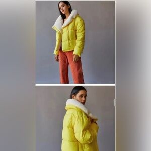 NWT Urban Outfitters BDG Neon Yellow Heavy Puffer Woman’s Coat Size Large 💕